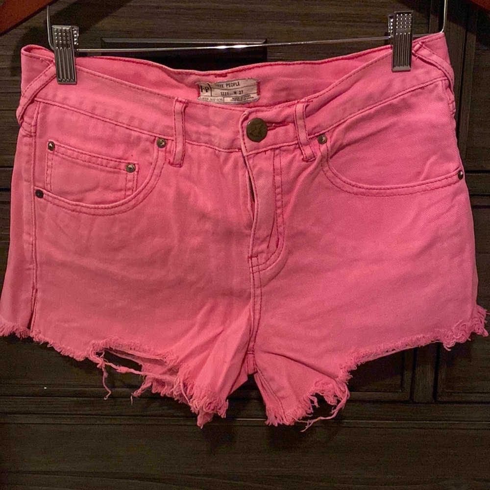 Pink Free People Jean Shorts- never worn . size 27